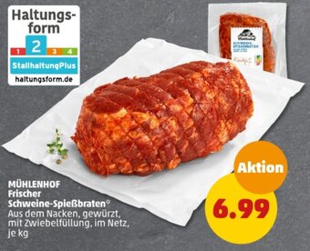 PENNY DE MÜHLENHOF Frischer Schweine-Spießbraten aanbieding