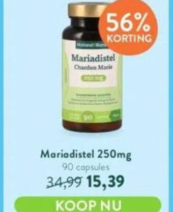 Holland & Barrett Mariadistel 250mg 90 capsules aanbieding