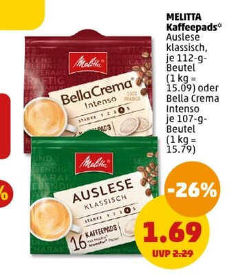 PENNY DE MELITTA Kaffeepads aanbieding