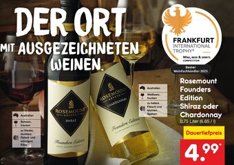 Netto Marken-Discount DE Rosemount Founders Edition Shiraz oder Chardonnay aanbieding