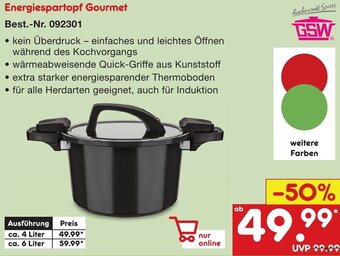 Netto Marken-Discount DE GSW Energiespartopf Gourmet aanbieding