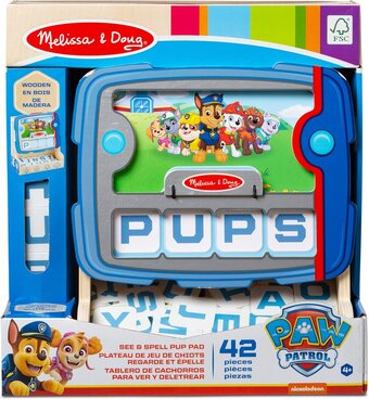 Bol.com Melissa & doug paw patrol houten puppy tablet - kijken & spellen - houten speelgoed - ontwikkelingsspeelgoed speelgoed voor k aanbieding