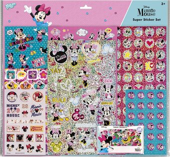 Bol.com Disney minnie stickers super xl stickerset totum - 7 stickervellen incl. metallic en 3d puffy stickers aanbieding