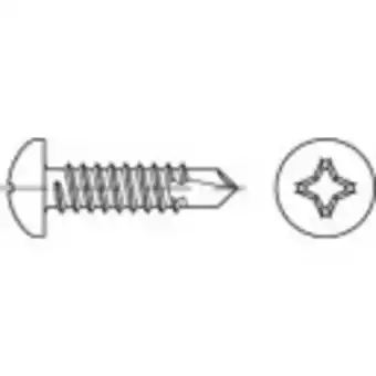 Conrad Toolcraft 141439 zelfborende schroeven 4.8 mm 16 mm kruiskop phillips din 7504 staal galvanisch verzinkt 1000 stuk(s) aanbieding