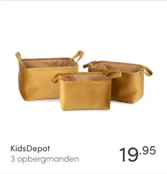 Baby & Tiener KidsDepot 3 opbergmanden aanbieding