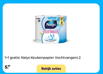 Plein.nl 1+1 gratis: Nalys Keukenpapier Vochtvangers 2 aanbieding