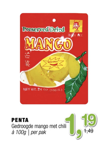 Amazing Oriëntal Penta gedroogde mango met chili aanbieding