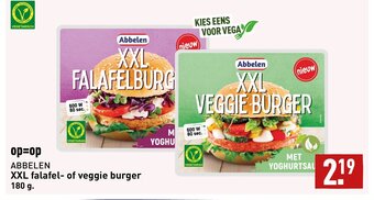 ALDI ABBELEN XXL falafel- of veggie burger 180 g aanbieding