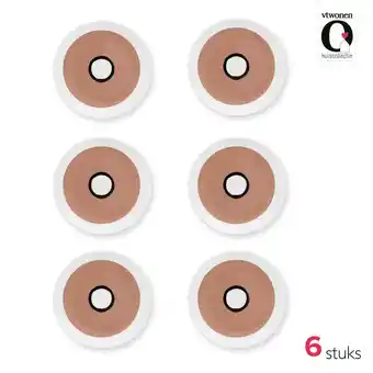fonQ Vtwonen petit four bordjes - circles - roze - set van 6 aanbieding