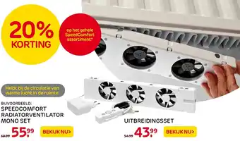 Praxis Speedcomfort radiatorventilator mono set aanbieding