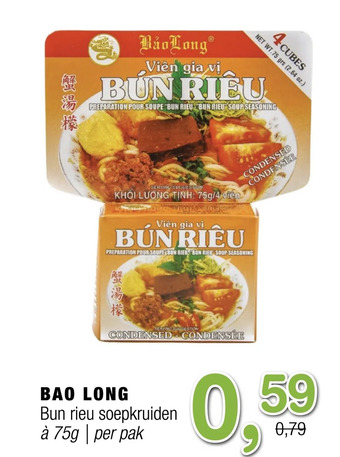 Amazing Oriëntal Bao long bun rieu soepkruiden aanbieding