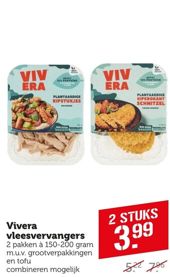 Coop Vivera vleesvervangers 2 pakken à 150-200 gram aanbieding