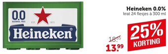 Coop Heineken 0.0% krat 24 flesjes à 300 ml aanbieding