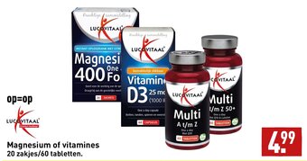 ALDI Magnesium of vitamines 20 zakjes/60 tabletten aanbieding