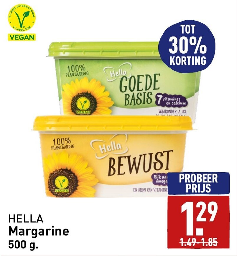 HELLA Margarine 500g aanbieding bij ALDI