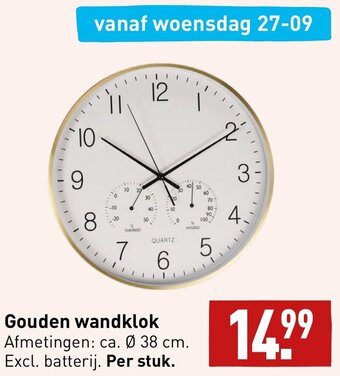 ALDI Gouden wandklok aanbieding