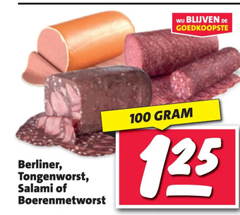 Nettorama Berliner, tongenworst, salami of boerenmetworst aanbieding