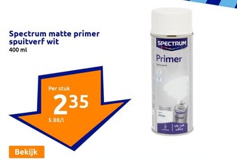 Action Spectrum matte primer spuitverf wit 400 ml aanbieding