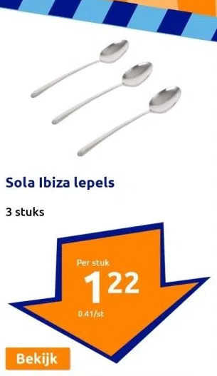 Action Sola ibiza lepels aanbieding