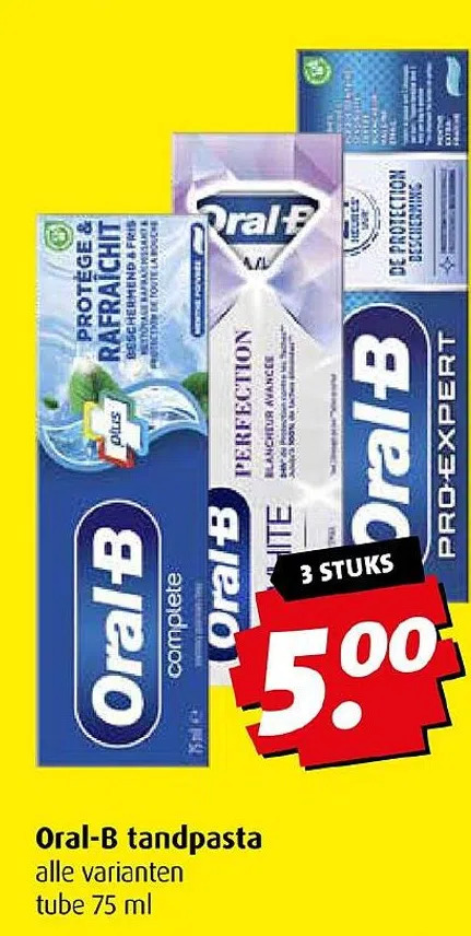 Oral-b Tandpasta Aanbieding Bij Boni