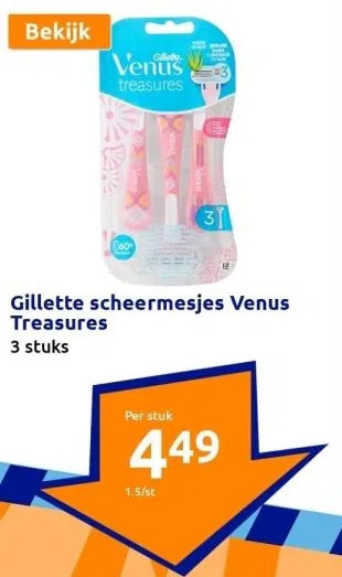 Action Gillette scheermesjes venus treasures aanbieding