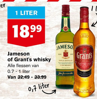 Hoogvliet Jameson of grant's whisky aanbieding