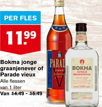 Hoogvliet Bokma jonge graanjenever of parade vieux aanbieding