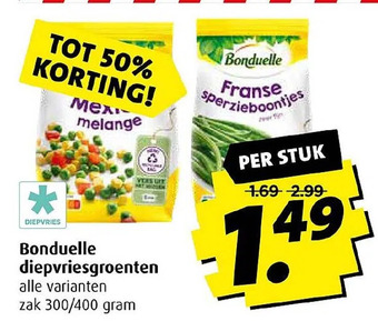 Boni Bonduelle diepvriesgroenten aanbieding