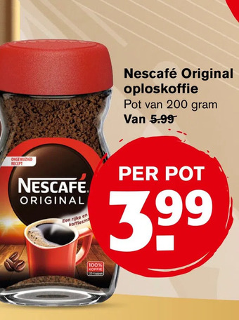 Hoogvliet Nescafé original oploskoffie aanbieding