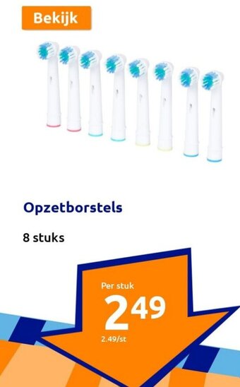 Action Opzetborstels 8 stuks aanbieding