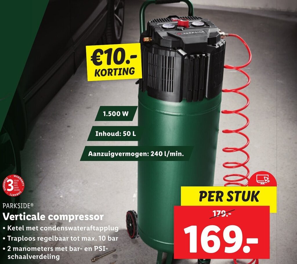 PARKSIDE Verticale compressor aanbieding bij Lidl