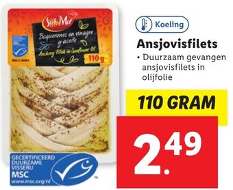 Lidl Ansjovisfilets  110g aanbieding