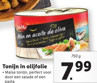 Lidl Tonijn in olijfolie  750g aanbieding