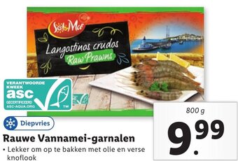 Lidl Rauwe Vannamei-garnalen  800g aanbieding