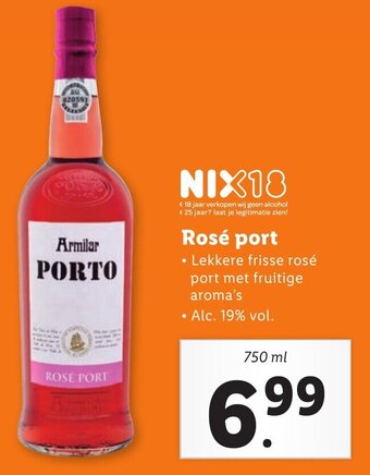 Lidl Rosé port  750ml aanbieding