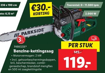 Lidl PARKSIDE Benzine-kettingzaag aanbieding