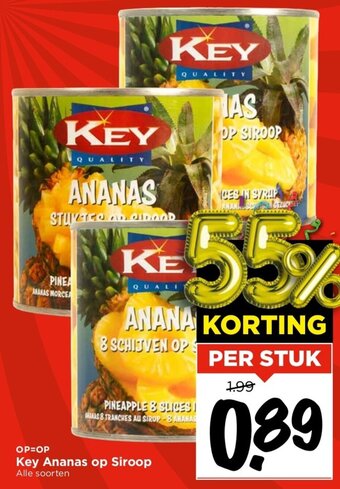 Vomar Voordeelmarkt Key Ananas op Siroop aanbieding