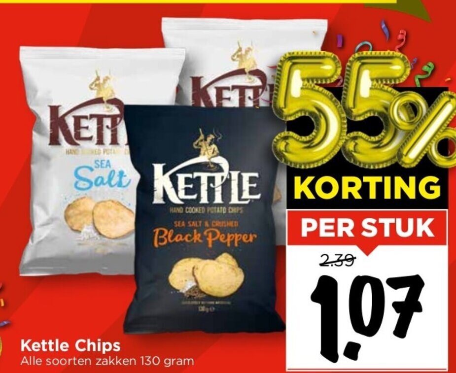 Kettle Chips 130 gram aanbieding bij Vomar Voordeelmarkt