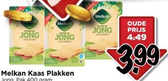 Vomar Voordeelmarkt Melkan Kaas Plakken Jong. Pak 400 gram aanbieding