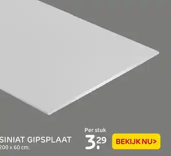 Praxis Siniat gipsplaat aanbieding