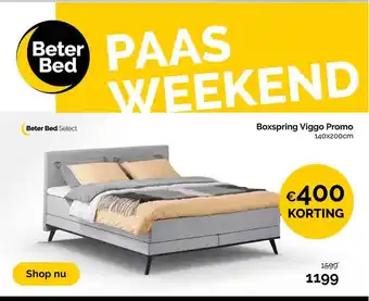 Beter Bed Boxspring Viggo Promo 140x200 Cm aanbieding