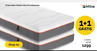 Beter Bed M Line Slow Motion Xtra Fit Matrassen 1+1 Gratis aanbieding