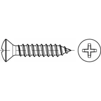 Conrad Toolcraft to-5377608 ingelaste plaatschroeven 25 mm kruiskop phillips iso 7051 rvs a2 1000 stuk(s) aanbieding