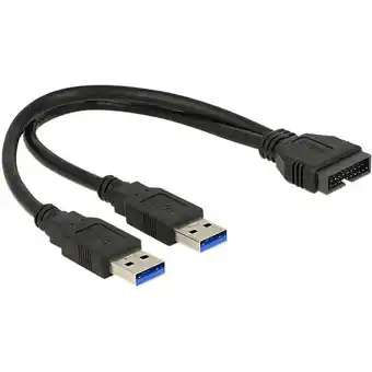 Conrad Delock usb 3.2 gen 1 (usb 3.0) adapter [2x usb 3.2 gen 1 stekker a (usb 3.0) - 1x usb 3.2 gen 1 stekker intern 19-polig (usb aanbieding