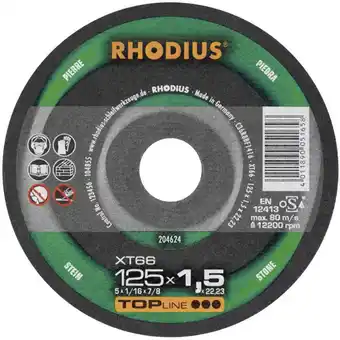 Conrad Rhodius xt 66 204624 doorslijpschijf recht 125 mm 1 stuk(s) steen aanbieding