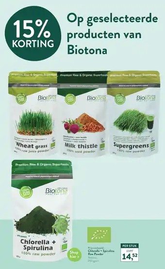 Holland & Barrett Chlorella + Raw Powder Spirulina aanbieding