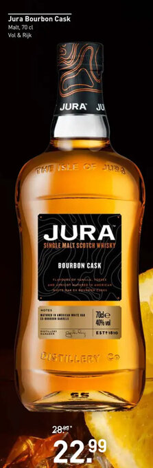 Gall & Gall Jura Bourbon Cask Malt, 70 cl Vol & Rijk aanbieding