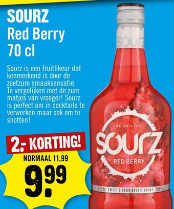 Dirck 3 SOURZ Red Berry 70 cl aanbieding