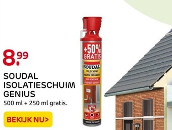 Praxis SOUDAL ISOLATIESCHUIM GENIUS 500 ml + 250 ml gratis. aanbieding