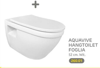 Praxis AQUAVIVE HANGTOILET FOGLIA 52 cm. Wit. aanbieding